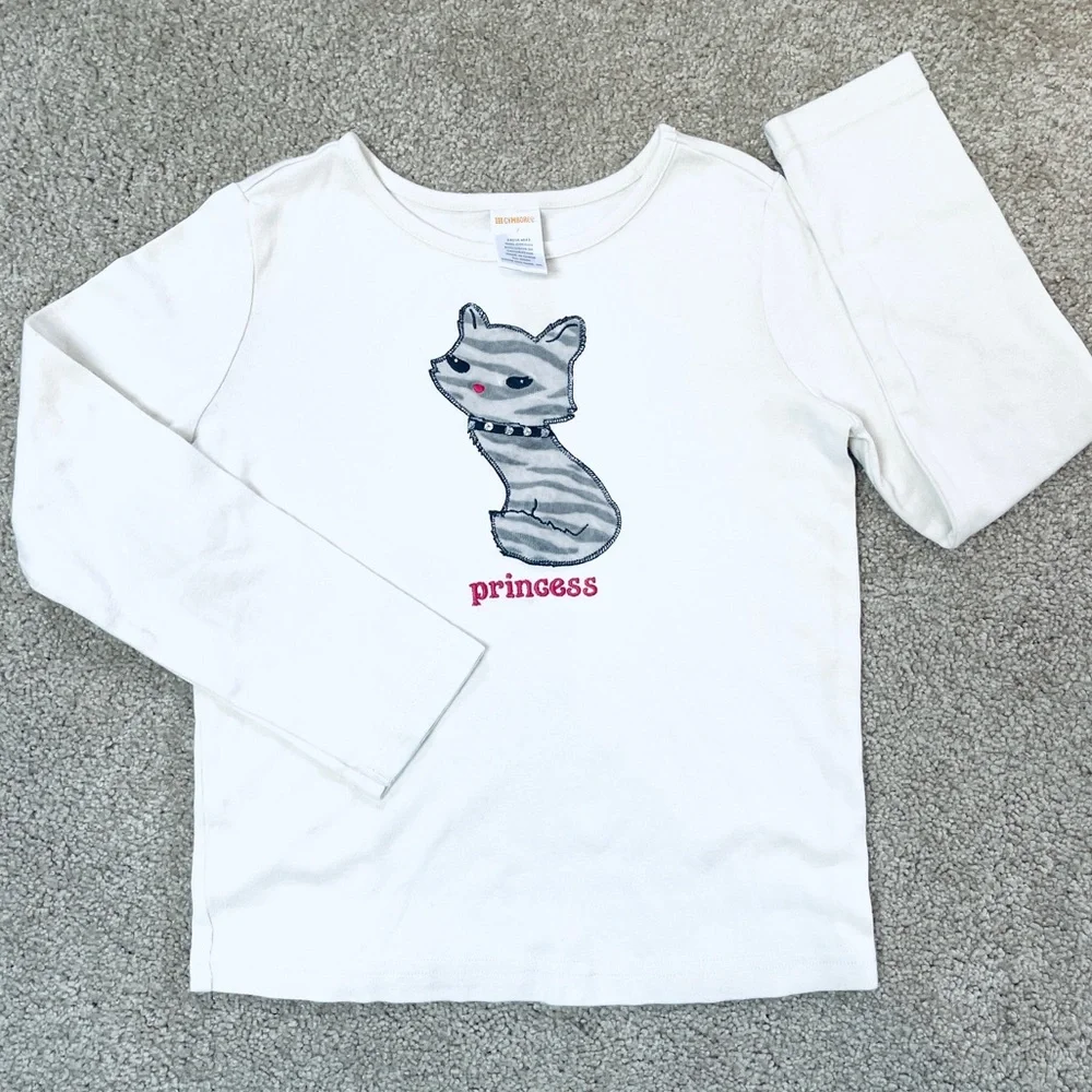 GYMBOREE Tiger Princess Kitty outfit long-sleeved shirt & corduroy skirt girls 7